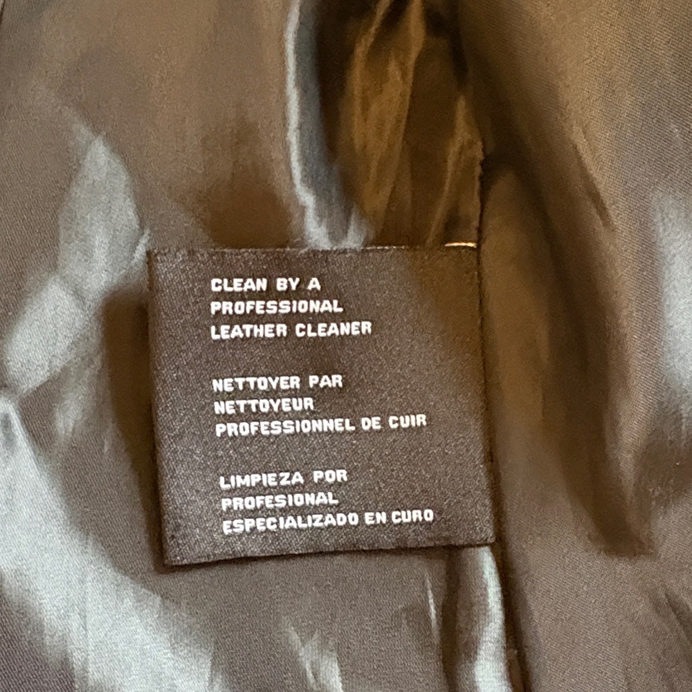 Michael Kors Black Leather Jacket for Women - Picture 8 of 9
